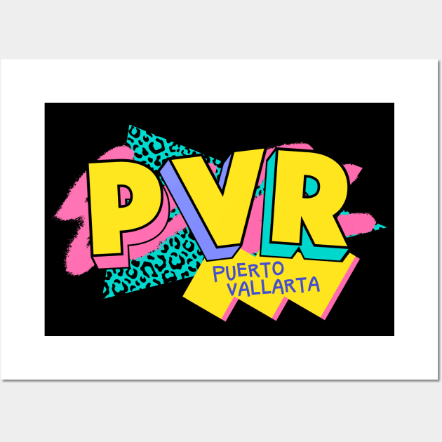 Retro 90s Puerto Vallarta PVR / Rad Memphis Style / 90s Vibes Wall Art by Now Boarding